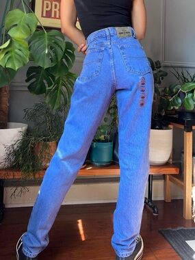 Jordache Women’s Straight-Leg Jeans in Bright Blue Denim